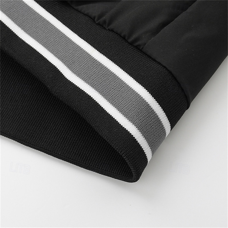 Homens jaqueta leve Jaqueta casual Casaco com capuz Férias Diário Respirável Bolsos Primavera Outono Listra Moda Clássico Com Capuz Padrão Preto Verde Tropa Casaco de 2026 por $49.99 –P13