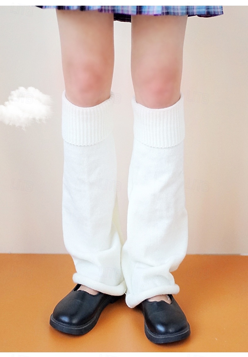 Chaussettes souples en tricot pour femmes, jambières évasées pour l'automne et l'hiver, couvre-chaussettes mi-mollet de couleur unie, chauffe-jambes tendance de style étudiant de 2026 ? $10.99 –P1