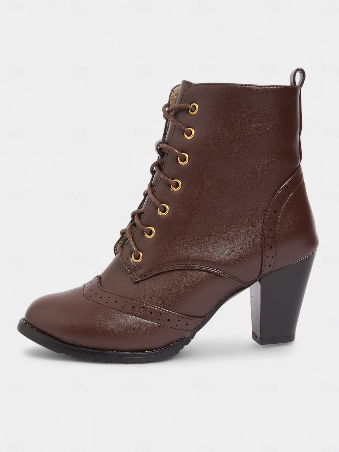 Bottines brogues à lacets marron vintage années 1950 pour femmes – bottines à talons ronds en similicuir pour tenues rétro, tenues de tous les jours et mode automnale de 2025 ? $54.99 –P6