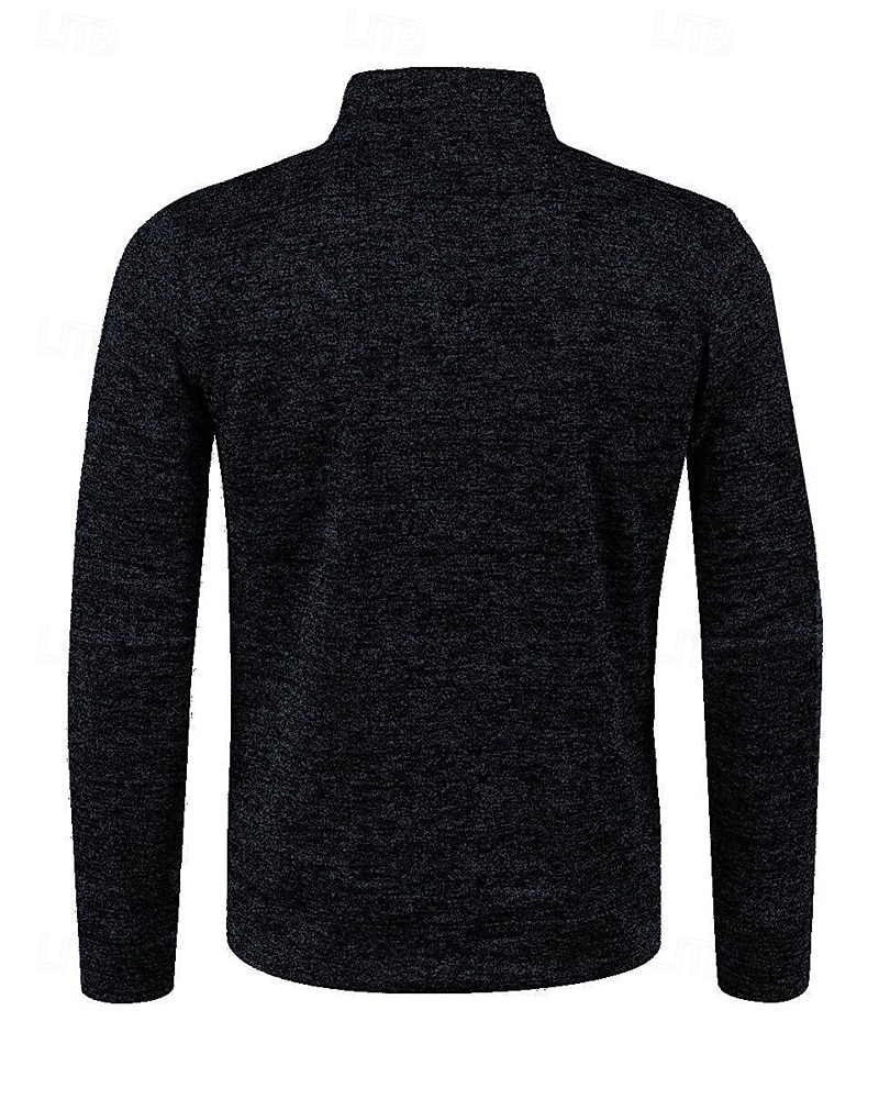 Herr Vardaglig jacka Tröja rock Semester Dagligen Håller värmen Ficka Höst Vinter Slät Mode Klassisk Hög krage Normal Svart Marinblå Blå Grå Jacka 2025 - $17.99 –P12