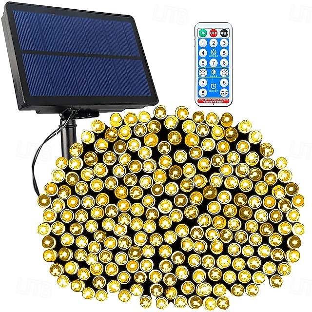 LED Solar Christmas String Lights Outdoor Waterproof 100m 334.5Ft 1000LED/50m 171Ft 500 LED Solar Christmas Lights with Remote8 Modes Waterproof Patio Lights for Christmas Tree Patio Yard Garden Party Decor 2025 - $39.99 –P2