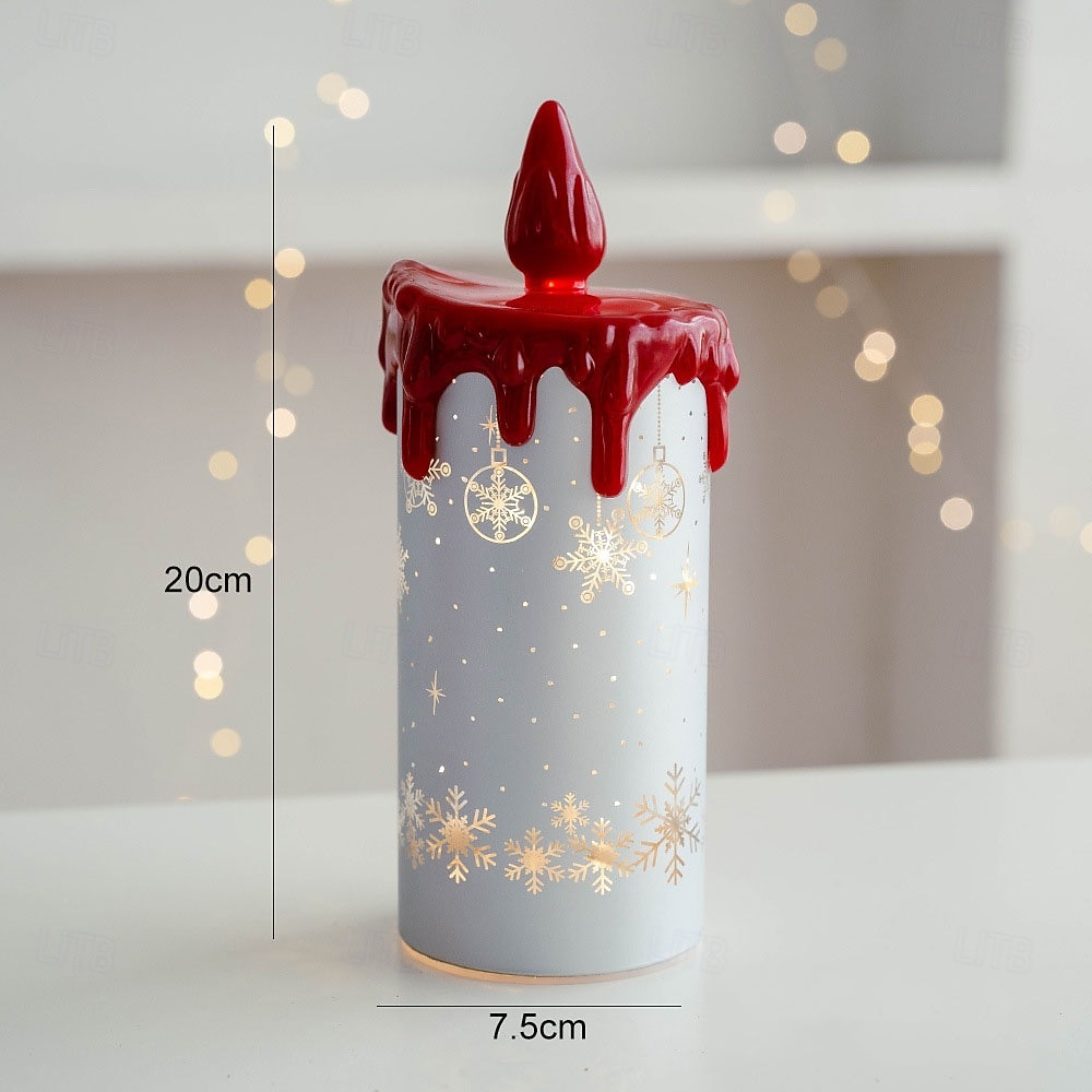 1 Pc Christmas Glass LED Light Handheld Light Electronic Candle Light Wind Light Desktop Ornament Light Atmosphere Light Warm Light AAA Battery Box 2025 - CAD $11.99 –P4