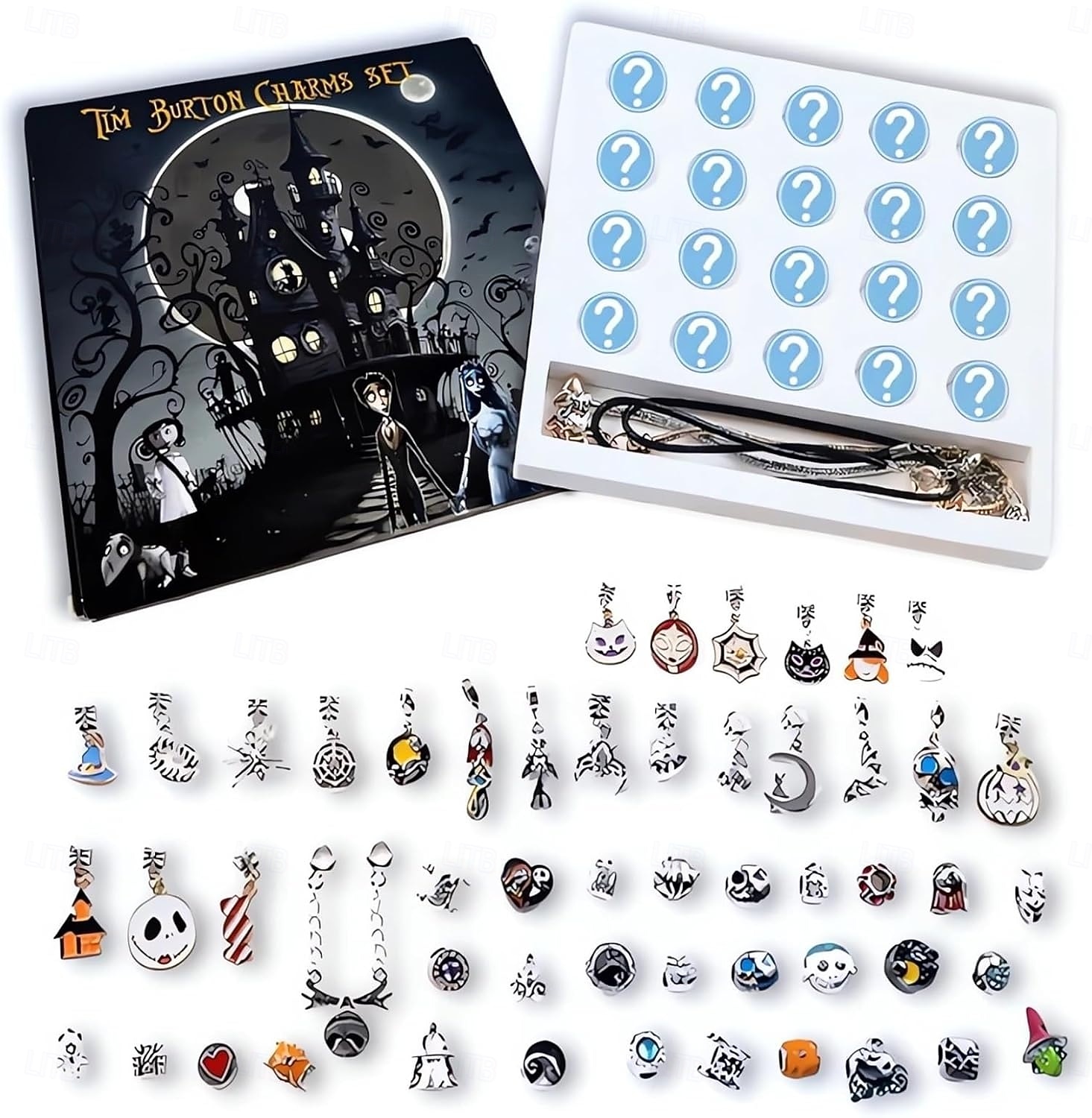 Advent Calendar Treasures Charm Bracelet Bead Bulk Set Advent Calendar 2026 Jewelry DIY Ornament Making Kit Horror Favors Night Countdown Decorations Before Christmas Gift 2026 - $20.99 –P1