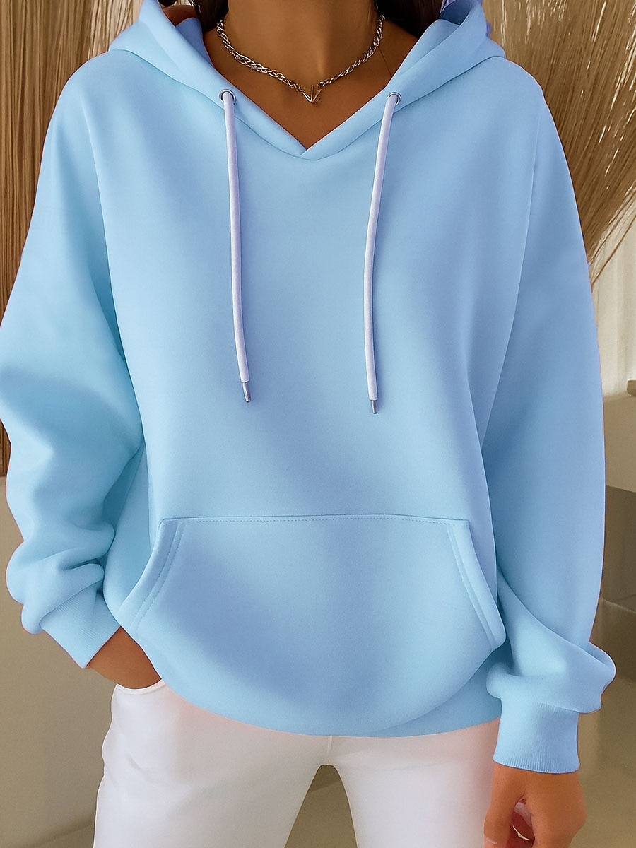 Femmes Sweat à capuche Uni Occasionnel manche longue À capuche Hauts Réguliers Tenue de soirée Rue Tenue Quotidienne Blanche Rose Claire Bleu Violet Vert Printemps Automne Hiver de 2025 ? $27.99 –P3