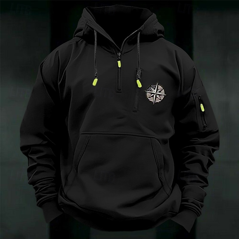 Per uomo Felpa con cappuccio Felpa con cappuccio e zip corta Felpa con cappuccio tattica Nero Verde militare Borgogna Blu marino Blu Reale Con Cappuccio Semplice Cerniera Sport & Outdoor Casuale del 2025 a $23.99 –P8