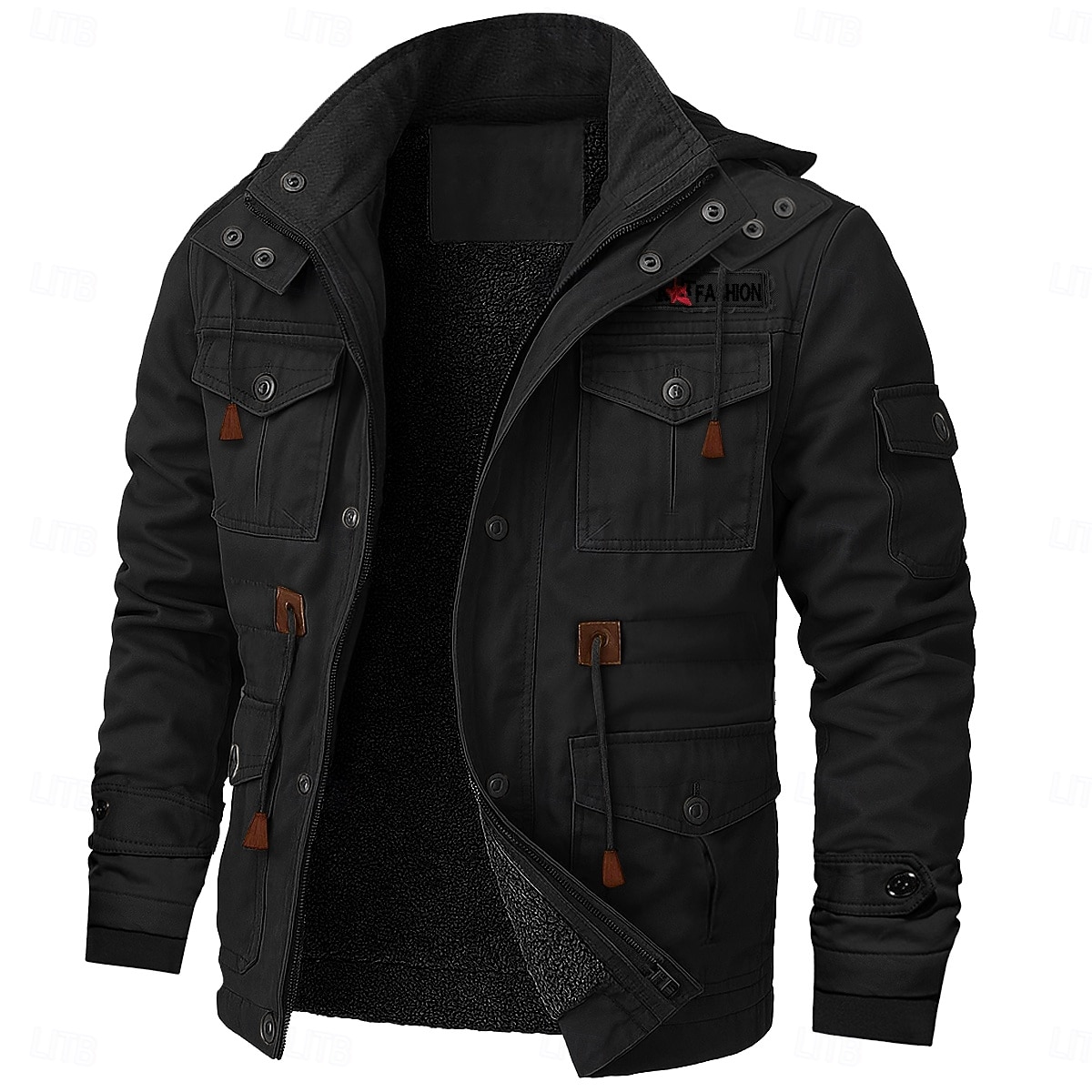 Per uomo Cappotto Invernale Giacca Invernale Giacca in Pile Giacca da Lavoro Streetwear Casuale Antivento Caldo Tasca Autunno Inverno Tutte le stagioni Casual Pantaloni Tattici Con Cappuccio Nero del 2026 a $69.99 –P5