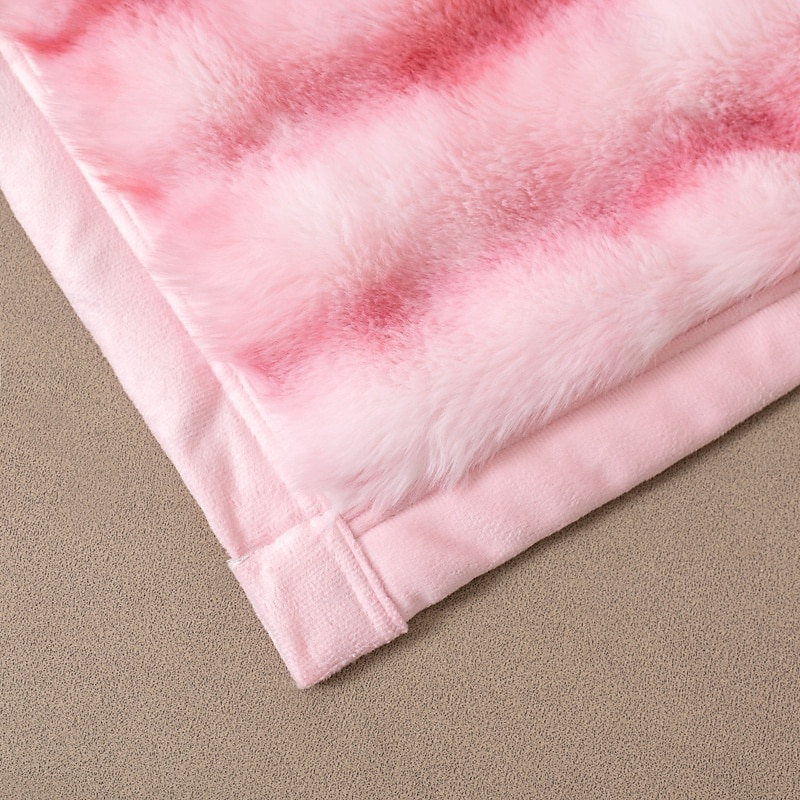 Nowy dwustronny koc z imitacji futra królika w stylu tie-dye z 2025 roku, gruby koc na jesień i zimę, narzuta na sofę i do domu 2025 - $14.49 –P9