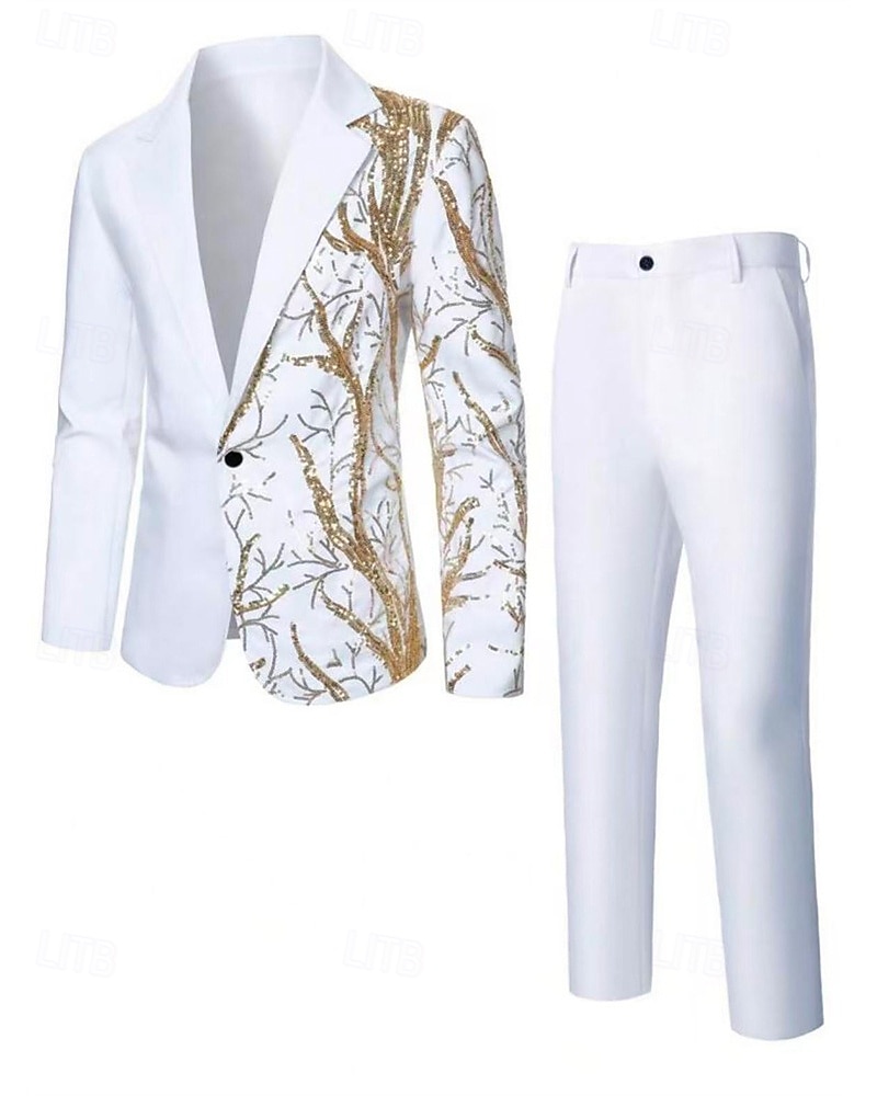 رجالي سترة الدعاوى عمل حفلة كوكتيل حفلة الزفاف 2 قطعتين موضة كاجوال الربيع الخريف بوليستر شجرة جيب Buttons مريح صدر فردي سترة رياضية أسود أبيض أحمر أزرق البحرية 2025 - $88.99 –P8