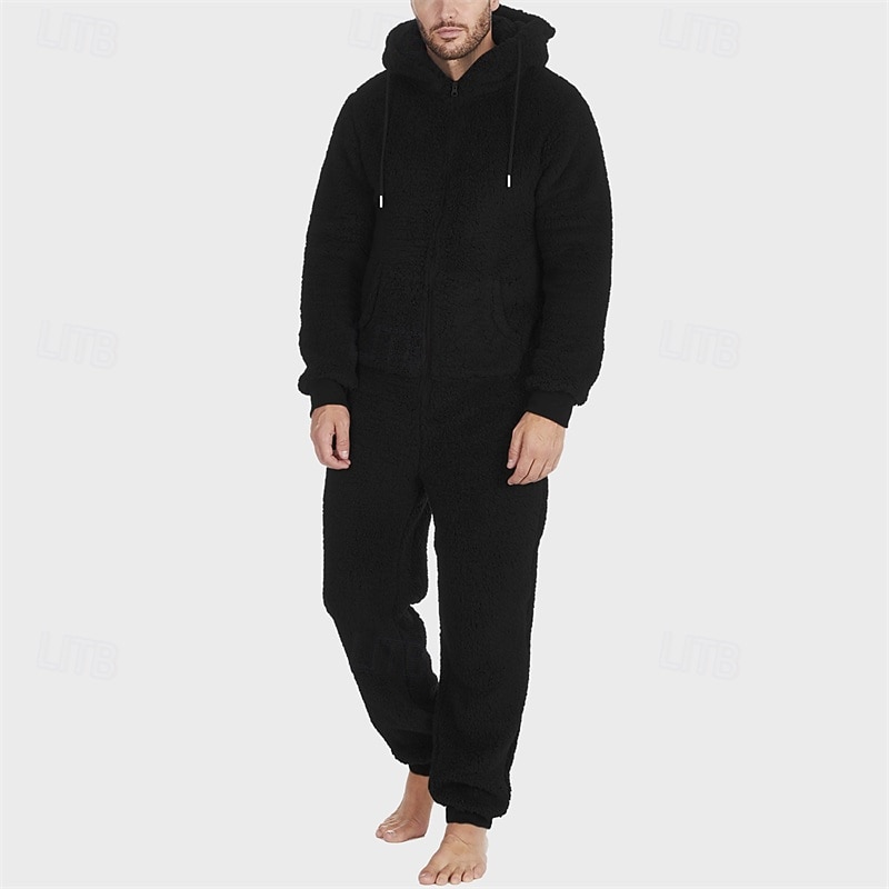 Per uomo Abbigliamento da Casa Bodysuit Pigiami 1 Pezzo Semplice Caldo Moda Elegante Casa Quotidiano Da letto Sherpa Poliestere Calore Termico Comodità Morbido Felpa con Cappuccio Manica Lunga del 2026 a $37.99 –P3