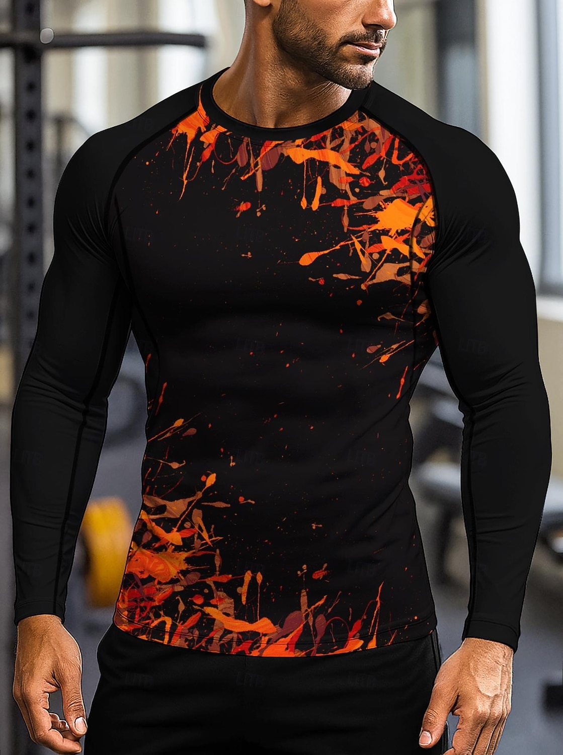 Муж. Футболка для бега Спортивная рубашка Фитнес-рубашка Рубашка тренировки Беговой верх Длинный рукав Футболка Футболка Лето Весна Осень Зима Абстракция UPF 50 Устойчивость к УФ УПФ 50+ Мягкий 2026 - $20.99 –P1
