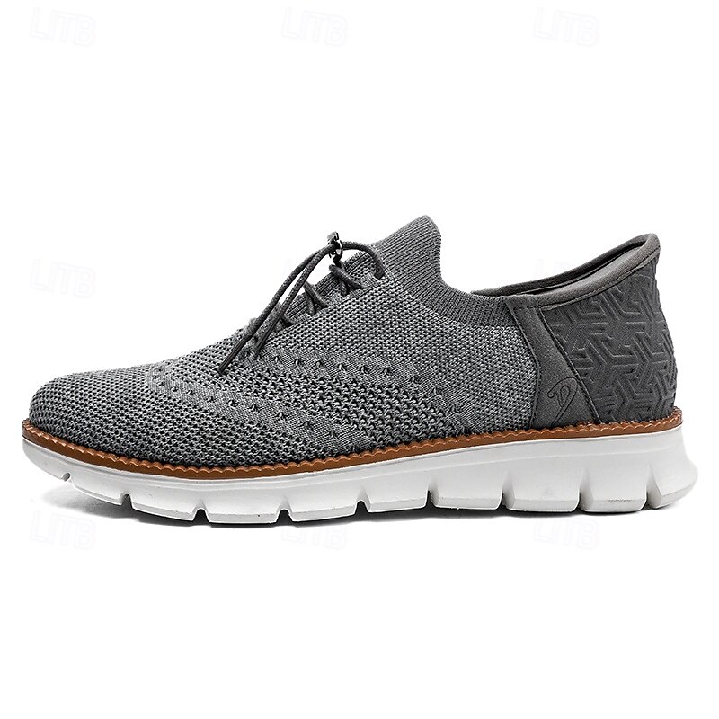 scarpe da ginnastica Oxford traspiranti da uomo in maglia – scarpe casual leggere con finiture in pelle di vacchetta per camminare, indossare ogni giorno e viaggiare del 2026 a $54.99 –P4
