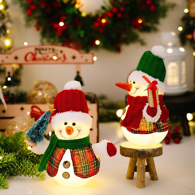 Christmas LED luminous snowman figurine indoor bedroom living room dining room study desk decoration light 8.27Inch 2025 - CAD $11.99 –P14