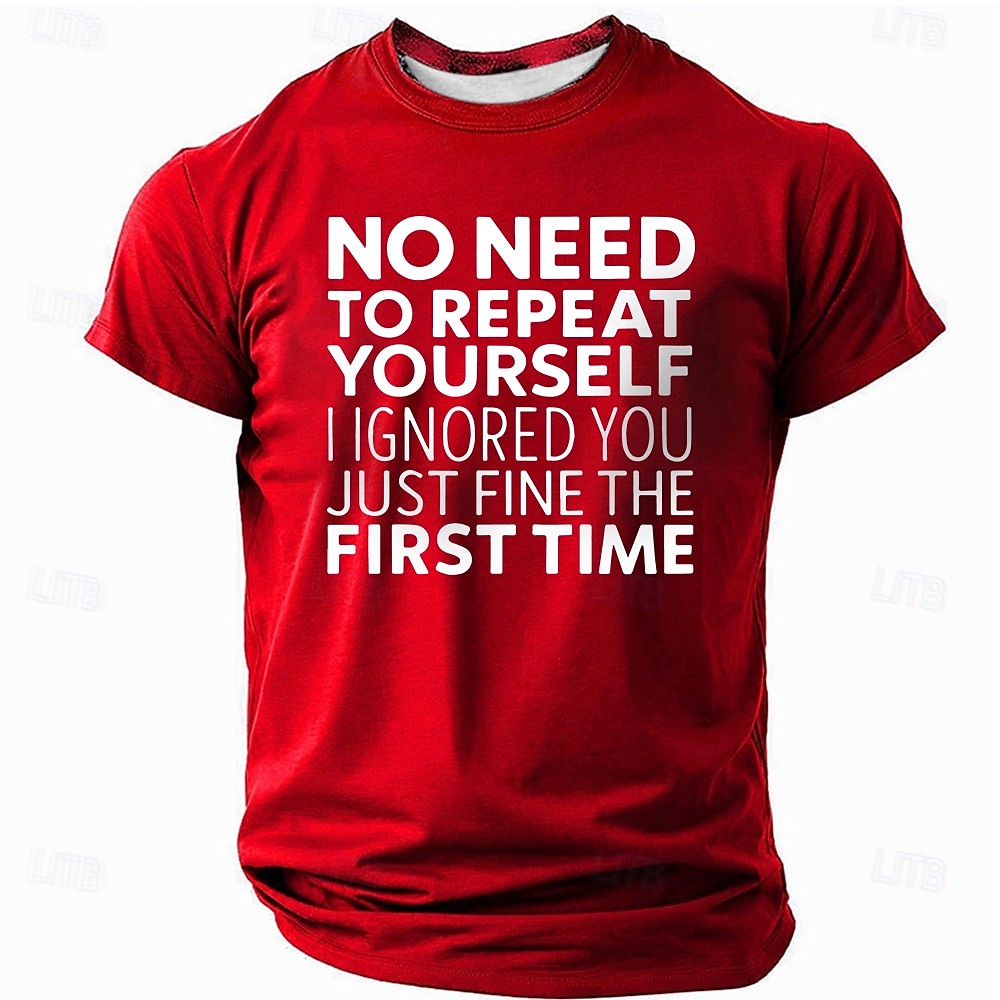 Bărbați Sarcastic Argou amuzant Tricou Manșon scurt Tricou Tipărire 3D Stil Nautic Cămașă Modă Zilnic Stradă Zilnic Negru Alb Roșu-aprins Vară Primăvară Îmbrăcăminte S M L XL XXL XXXL 2025 - $17.99 –P1