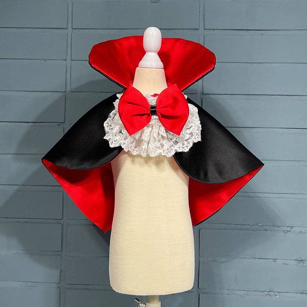 Costum de pelerină de Halloween pentru animale de companie - design de vampir roșu și negru cu bretele reglabile, îmbrăcăminte pentru toate anotimpurile pentru câini și pisici de talie mică/medie/mare, pentru petreceri de Halloween și evenimente tematice, 2025 - $15.49 –P6