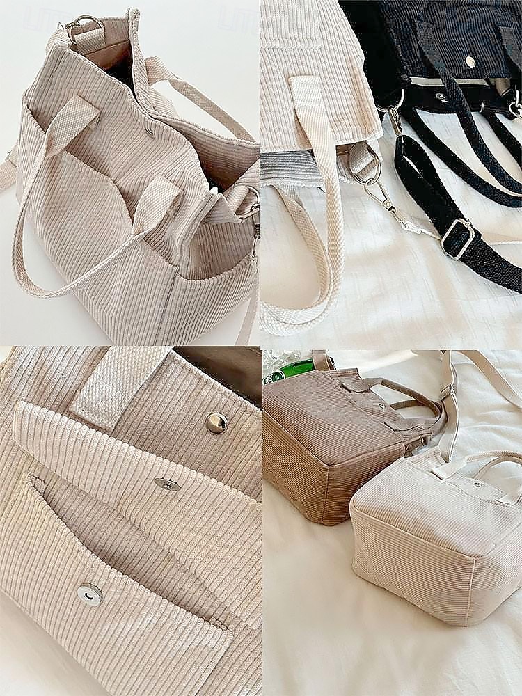 Sac fourre-tout en velours côtelé pour femme avec bandoulière – Sac à main vintage décontracté pour le travail, les voyages, le shopping et le quotidien de 2025 ? $14.99 –P9