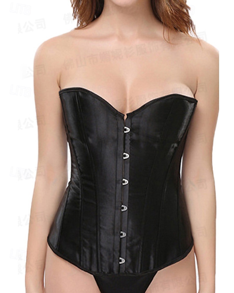 Mulheres Corset Shapewear Cincher Cintas Corpete Sexy Moda Sensual Cor imaculada Hem irregular Frente Única Férias Rua Encontro Sem Manga ombro frio Preto Branco Primavera Outono Moderno de 2025 por $26.99 –P2