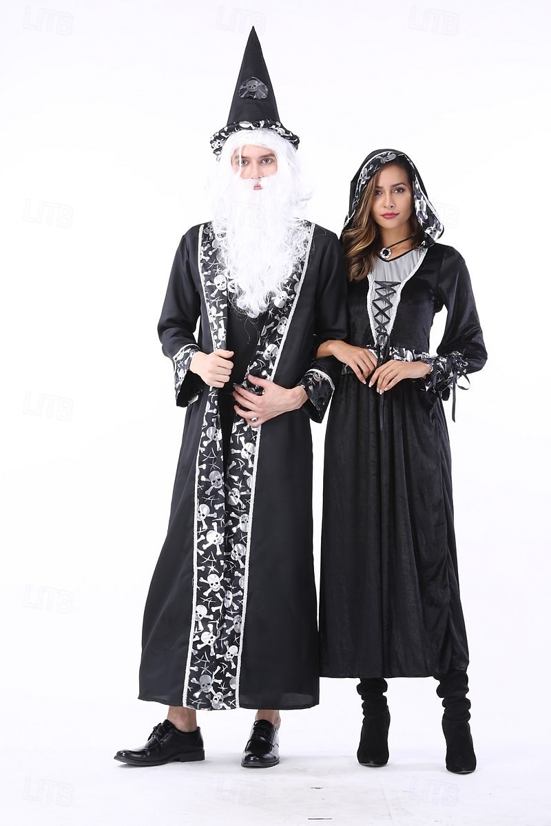 Čerodějnice Čaroděj předvečer Všech svatých Šaty Fancy kostým Kostýmy pro páry cosplay Dospělé Dámské předvečer Všech svatých Karneval Výkon Párty Jednoduché Halloweenské kostýmy Oblékněte se 2025 - $44.99 –P2