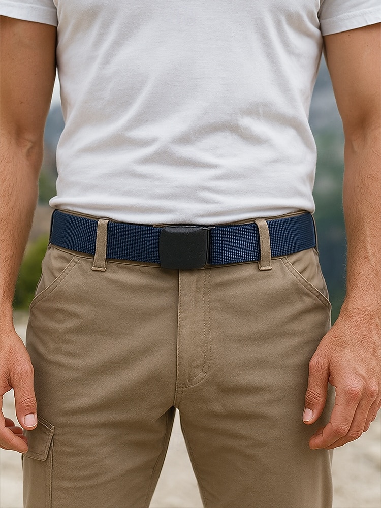 Pánský nylonový taktický opasek – nastavitelný lehký vojenský popruhový opasek s odolnou přezkou pro outdoorové, pracovní i běžné nošení 2026 - $9.99 –P2
