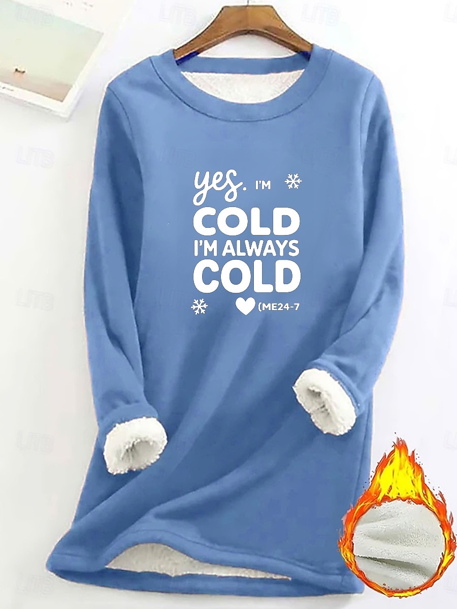 Sudadera para mujer, con letras estampadas, cálida, informal, afelpada, de manga larga, cuello redondo, tops largos, estilo urbano, informal, rosa claro, negro, rosa oscuro, azul, primavera, otoño e 2025 - $23.99 –P9