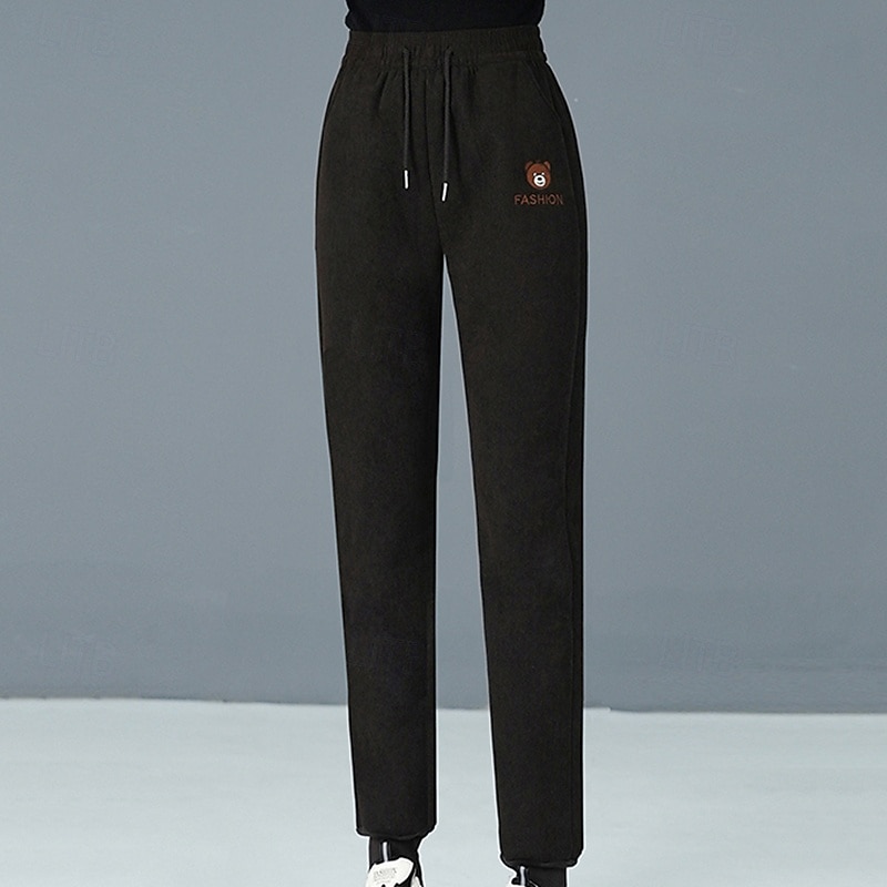 Damskie Spodnie dresowe z polaru Spodnie lounge Ściągana na sznurek Odporność na wiatr Ciepłe Wysoka talia Siłownia Na zewnątrz Bieganie Doły Jednokolorowe Czarny Khaki Kawowy Sport Odzież sportowa 2026 - $8.99 –P6