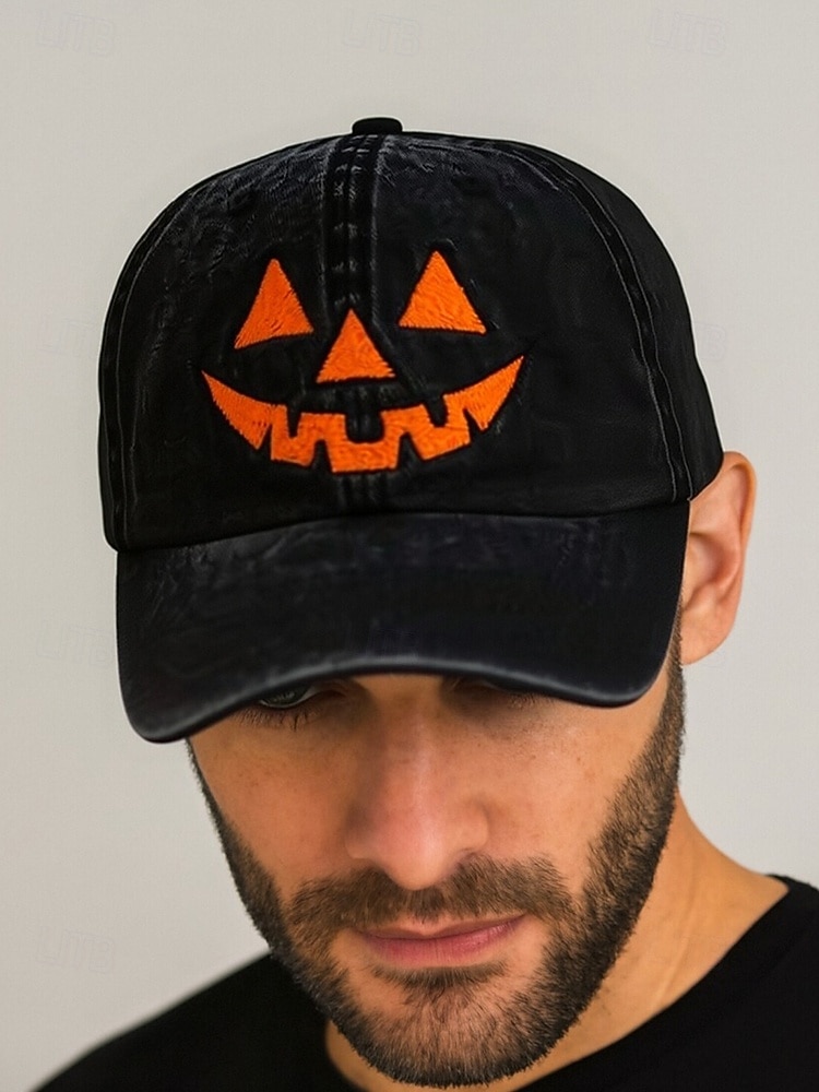 Unisex halloween pumpa ansikte basebollkeps, avslappnad justerbar jack-o-lantern hatt för fester, festivaler och utomhuskläder 2025 - $14.99 –P2