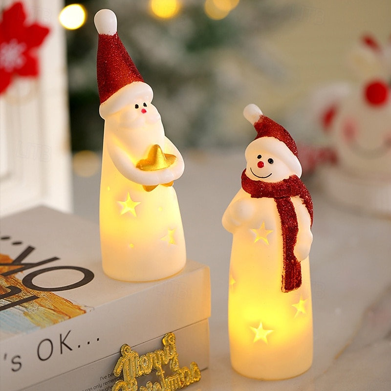 3pcs Christmas Candle Light Santa Claus Christmas Snowman LED Night Light Battery Powered Christmas Party New Year Home Creative Desktop Ornaments Holiday Atmosphere Light 2025 - CAD $21.99 –P2