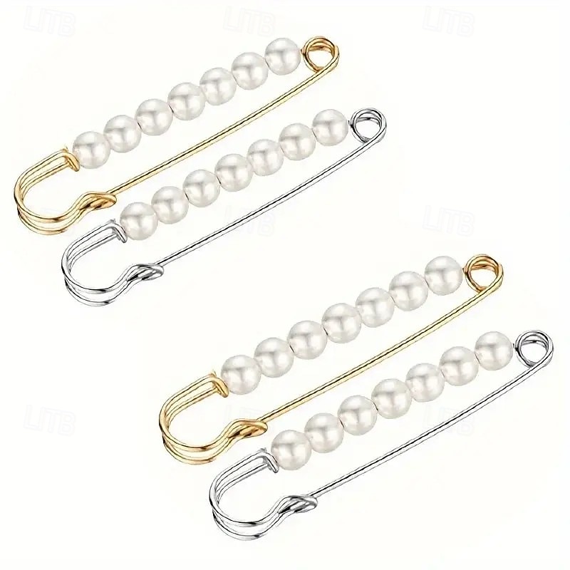 4 broșe din perle artificiale – ace de siguranță pentru eșarfă, hijab, șal și pulover pentru femei, set elegant de accesorii de modă 2025 - $7.99 –P4