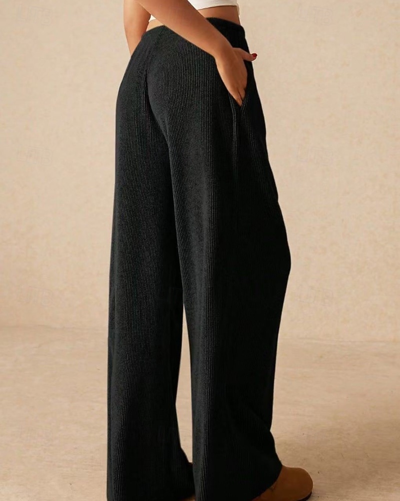 Per donna Culotte Gamba Larga Gamba larga Chinos Vacanza Vintage Streetwear Lunghezza intera Vita media Semplice Tasca Design con Coulisse Elastica Comodo Micro-elastico Alta elasticità All'aperto del 2025 a $18.99 –P15
