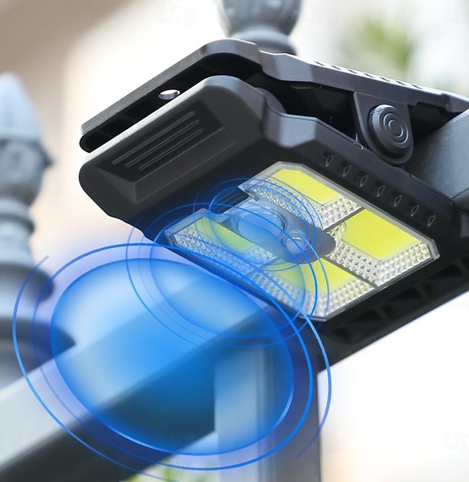 مصباح شمسي خارجي بمشبك مع مستشعر حركة، مصابيح شمسية خارجية مقاومة للماء، 3 أوضاع إضاءة أمان، إضاءة طوارئ محمولة للحديقة والبوابة والفناء والتخييم 2026 - $17.99 –P1