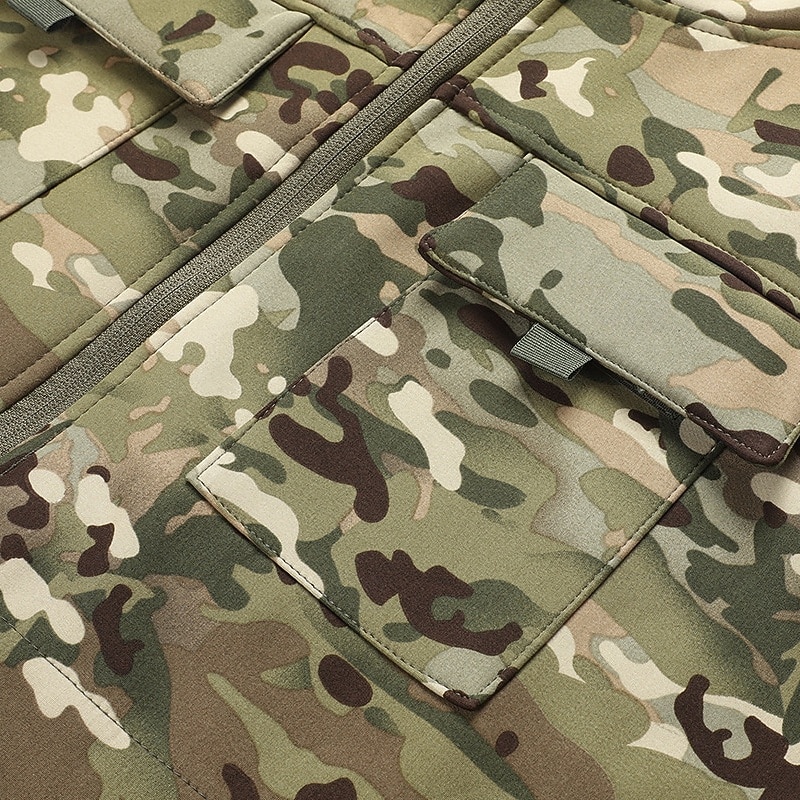 Homens Casaco exterior Jaqueta Softshell Jaqueta de Trilha Férias Diário A Prova de Vento À Prova-de-Água Bolsos Outono Inverno Tecido Côr Camuflagem Moda Clássico Com Capuz Padrão Cinzento Verde de 2026 por $47.99 –P9