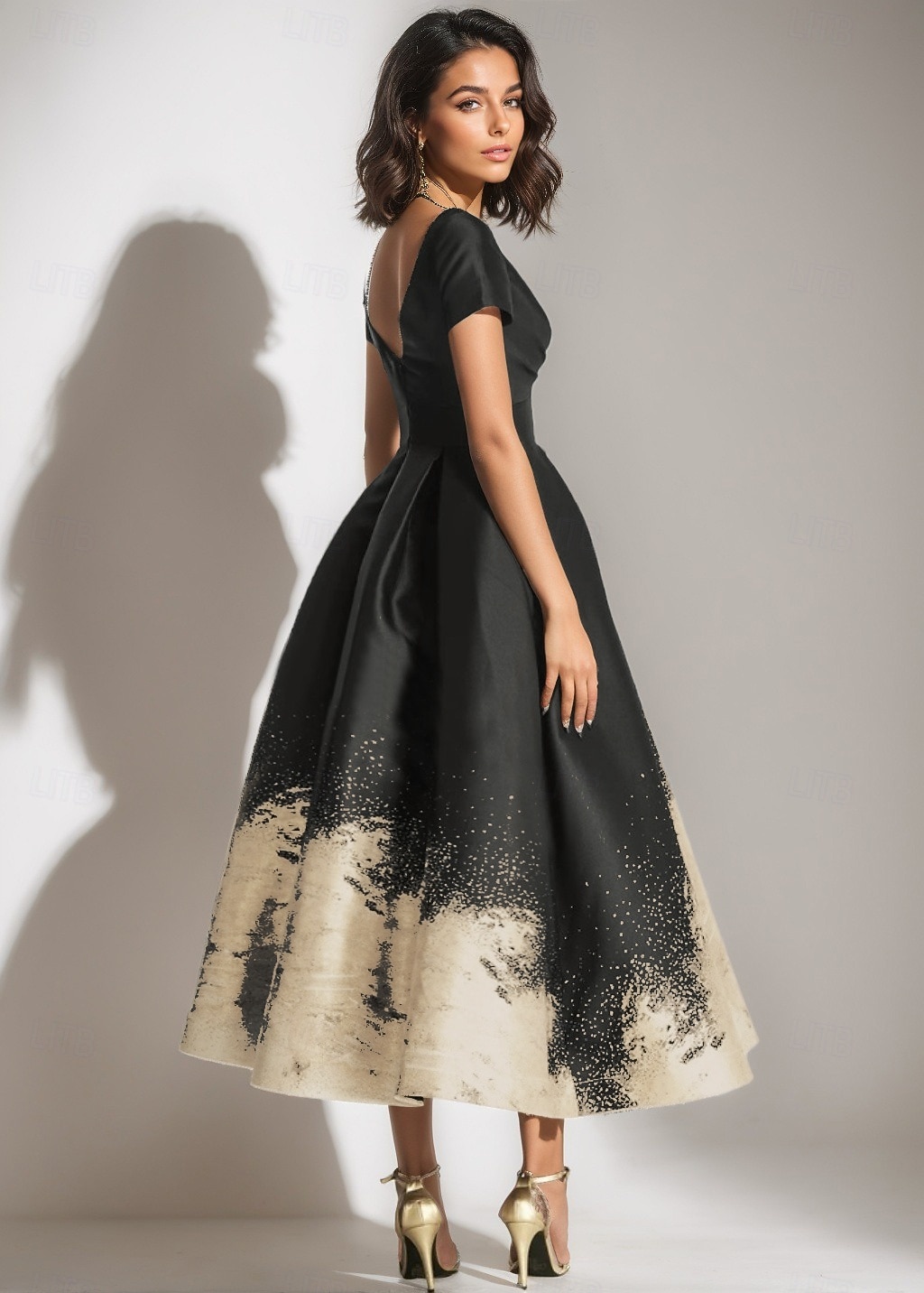 A-Linie Knöchellänge Cocktailkleider Partykleider Elegant seidig Kurzarm V Ausschnitt Hochzeit Formell Tasche Satin mit Blumenmuster 2026 - $186.99 –P2