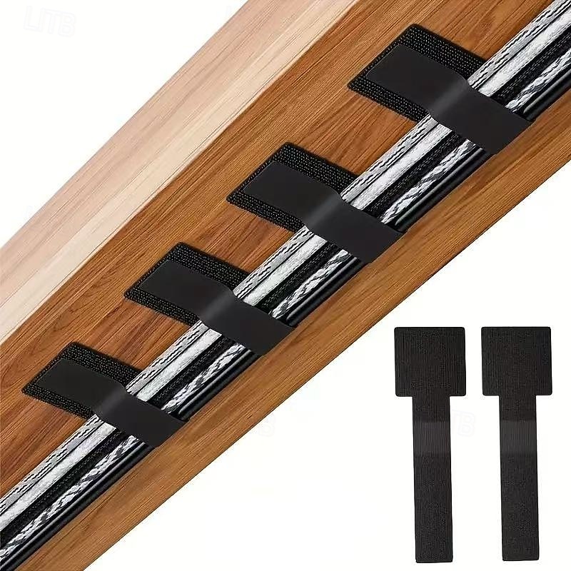 50 fascette autoadesive in velcro per impieghi gravosi – nere, grigie &scrivania bianca multiuso &cinghie per la gestione dei cavi da ufficio, organizer in nylon del 2025 a $11.49 –P13