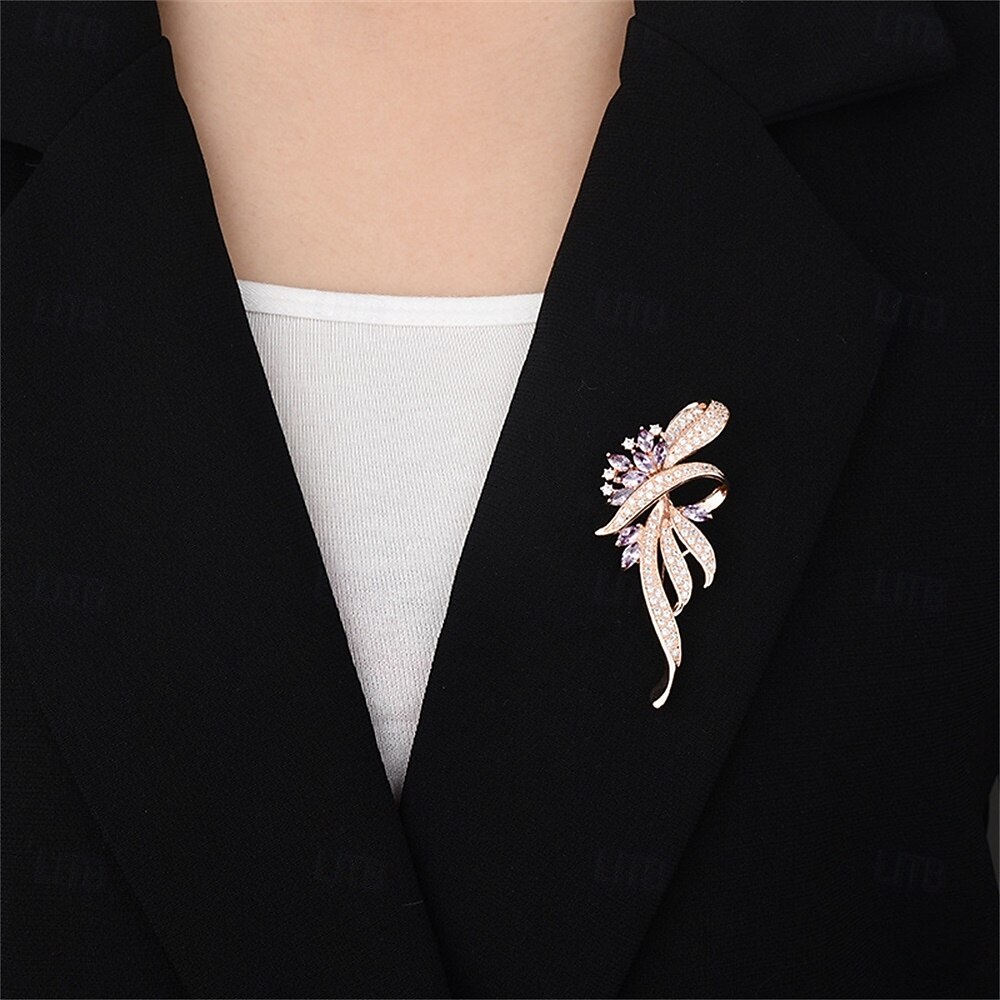 Prom Brooch Brooches Geometrical Flower Fashion Simple Luxury Brooch Jewelry Silver ...