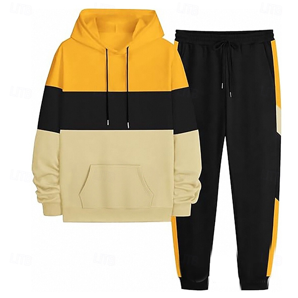 Férfi Színes Vízszintes csíkok 2db 3D pulóver készletek Tracksuit Kapucnis pulóver Hosszú ujj Hosszú nadrág Kapucni Alkalmi Napi Hétköznapi Sportruházat Szabadság 3D nyomtatás Színes Tavasz Ősz Tél 2025 - $45.99 –P7