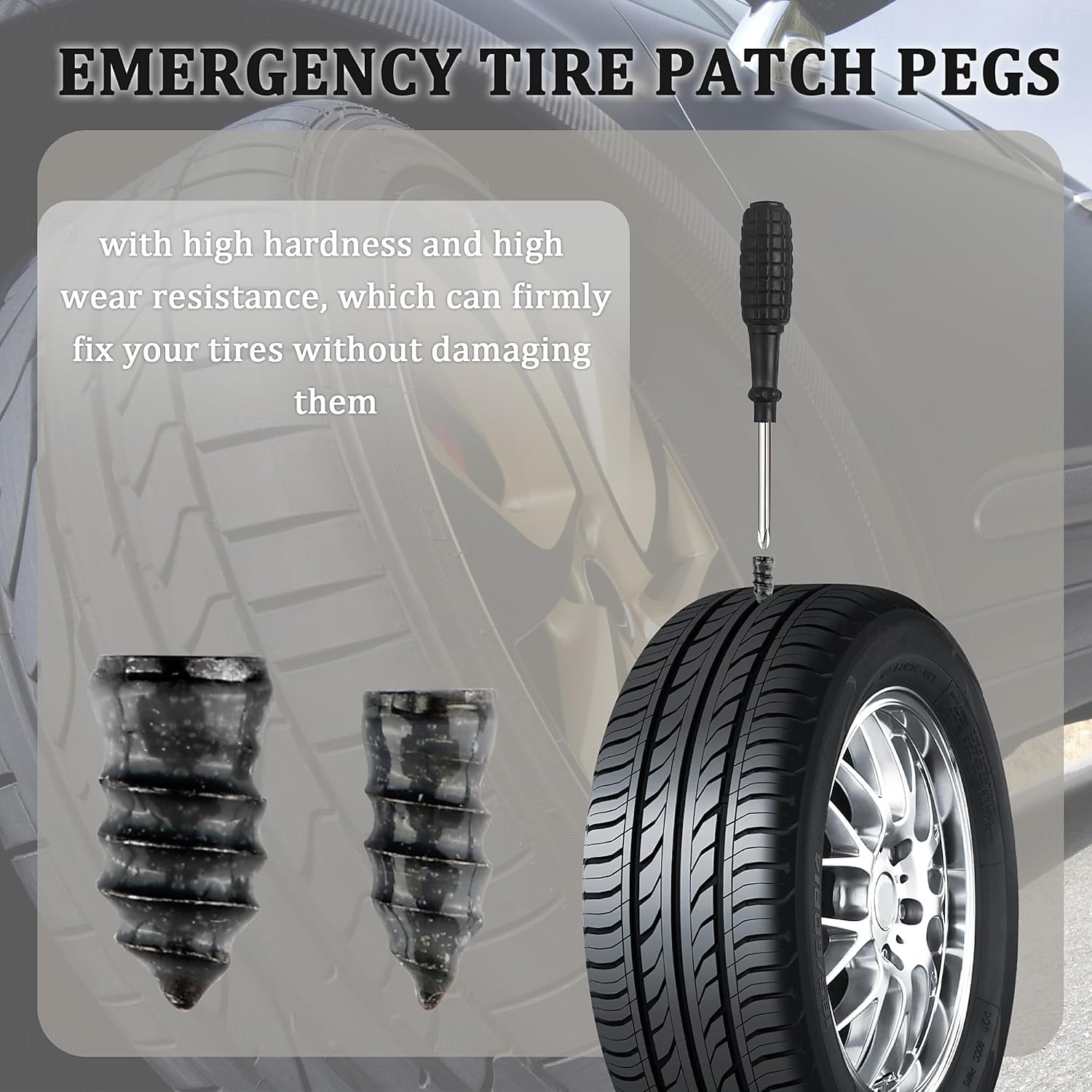 100 db gumiabroncs javító gumiszeg, gumiabroncs javító gumicsavarok fekete színben, gumiabroncs csavardugó, gyorsszerszám önkiszolgáló gumiabroncs javító szeg autó motorkerékpár gumiabroncshoz, 2025 - $19.99 –P7
