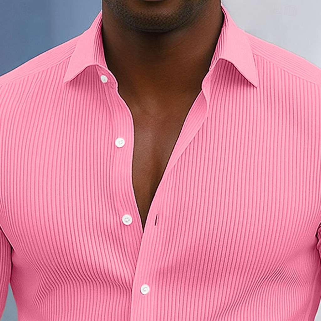 Per uomo Camicia Camicia di Velluto a Coste Camicia con Bottoni Bianco Rosa Blu Kaki Manica Lunga Semplice Collo ripiegato All'aperto Vacanza Bottonato Abbigliamento Moda Streetwear Classico Casual del 2025 a $23.99 –P3