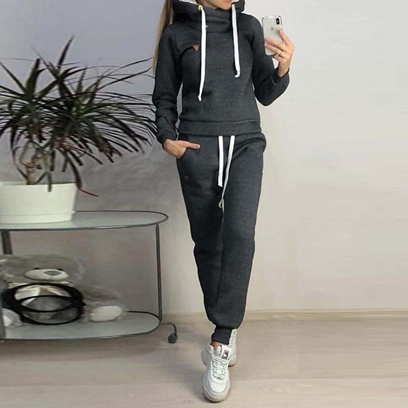 نسائي بدلة رياضية من قطعتين هودي صالة مجموعات بدلات رياضية لون سادة أطقم ملابس رياضية خريف & شتاء زهري أزرق الصالة الرياضية اكتشف - حل ركض خصر عالي خفة الوزن موضة كم طويل رياضة ألبسة رياضية مرن نسبياً 2026 - $33.99 –P3