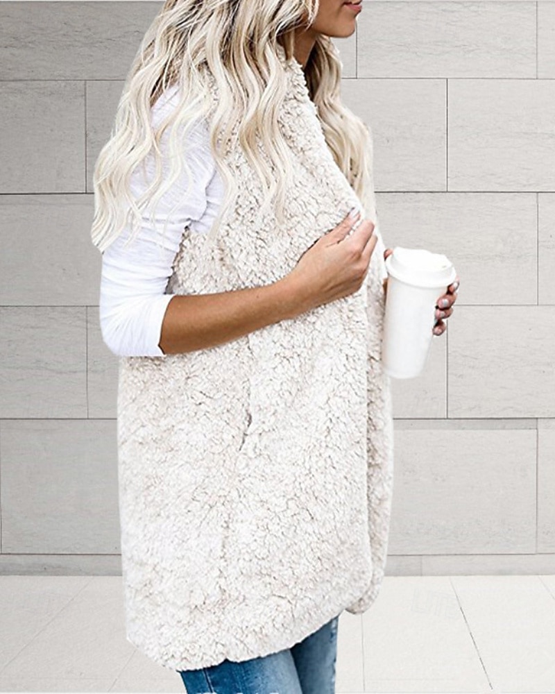 Per donna Gilet Confortevole Tasca Casual Tinta unica Vacanza Streetwear Casuale Abbigliamento quotidiano Regolare Felpa con Cappuccio Vestibilità regolare Senza Maniche Capispalla Nero Bianco Vino del 2025 a $19.79 –P6
