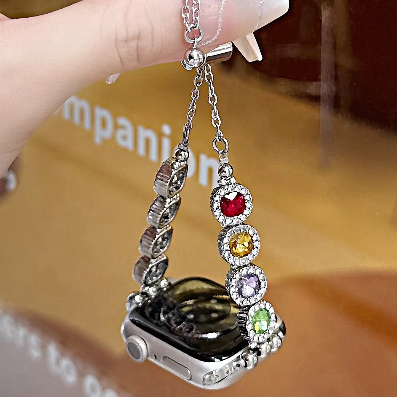 Pulseira de joias Compatível com Pulseira Apple Watch 38mm 40mm 41mm 42mm 44mm 45mm 49mm Feminino Purpurina Cristal Com Strass pulseira de substituição para iwatch Ultra 2 Series 9 8 7 SE 6 5 4 3 2 1 de 2026 por $17.99 –P9