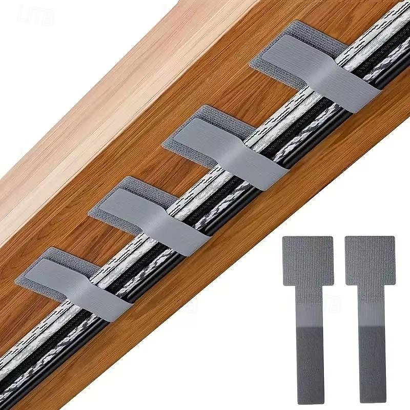 50 fascette autoadesive in velcro per impieghi gravosi – nere, grigie &scrivania bianca multiuso &cinghie per la gestione dei cavi da ufficio, organizer in nylon del 2025 a $11.49 –P12