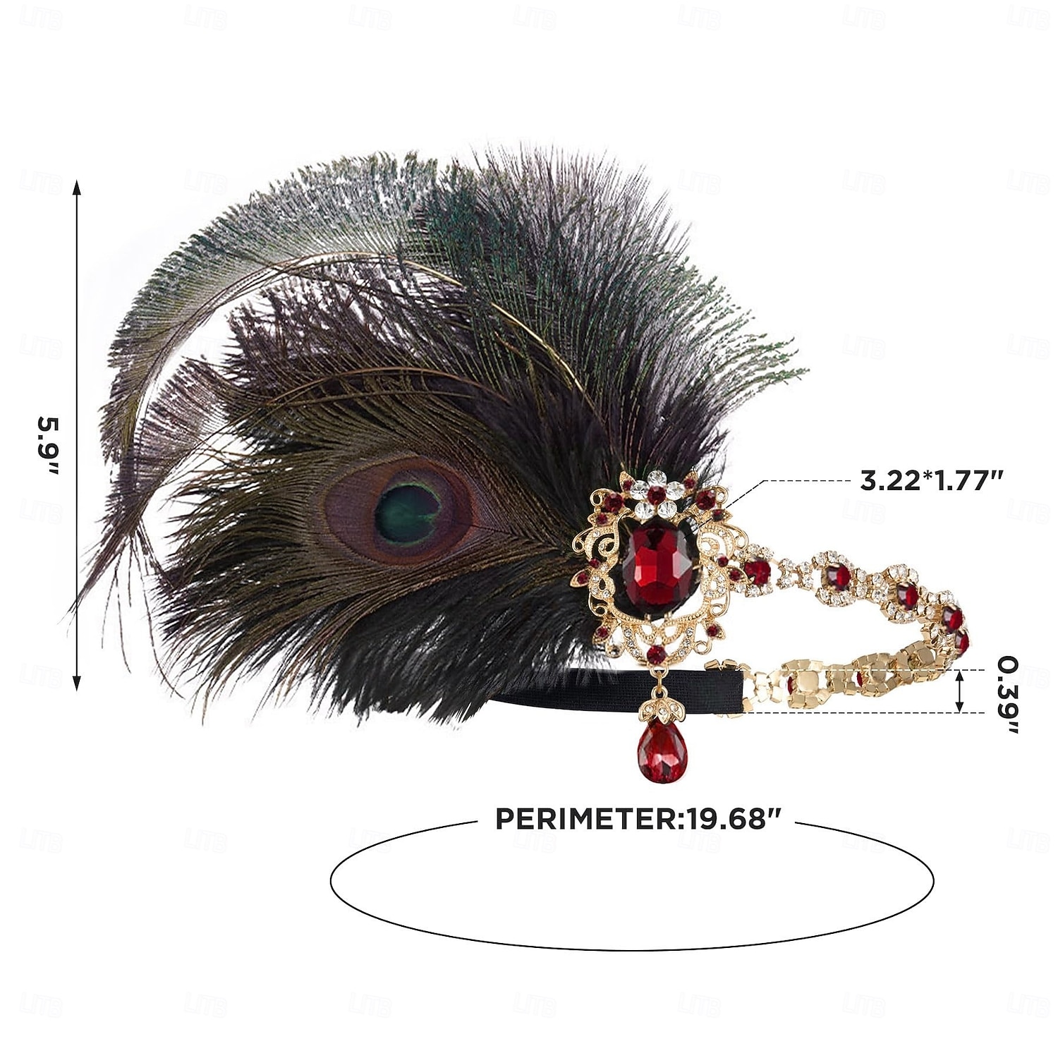 مجموعة مجوهرات نسائية من طراز جاتسبي فلابر من عشرينيات القرن العشرين - عصابة رأس من ريش الطاووس، سوار من اللؤلؤ، أقراط، قلادة، وقفازات للحفلات الكلاسيكية والملابس المسائية 2026 - $26.99 –P11