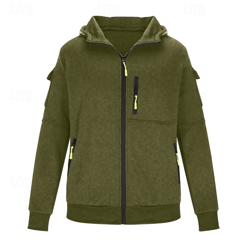 Hombre Sudadera Sudadera con capucha y cremallera completa Sudadera táctica con capucha Rojo tinto Negro Blanco Verde Ejército Rojo Con Capucha Plano Cremallera Deporte Casual Diario Ropa de calle 2025 - $27.99 –P8