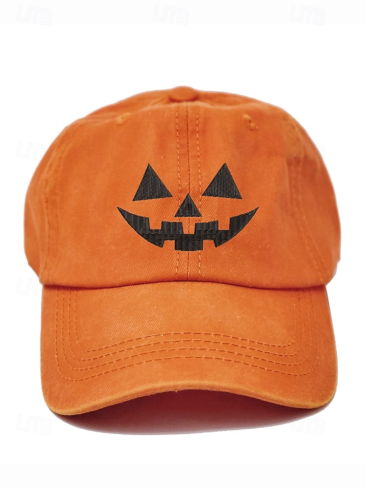 Unisex halloween pumpa ansikte basebollkeps, avslappnad justerbar jack-o-lantern hatt för fester, festivaler och utomhuskläder 2025 - $14.99 –P5