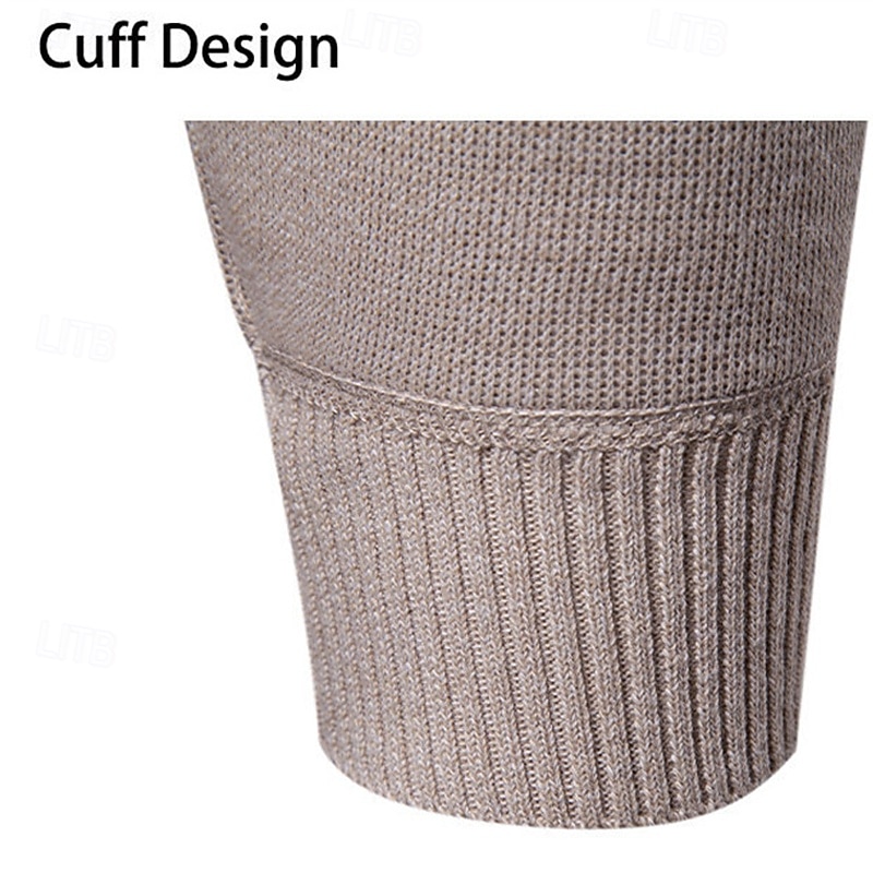 Herren Pullover Strickpullover Gerippt Stricken Normale Oberteile Gestrickt Einfach Rollkragen Mode Basic Urlaub Alltagskleidung Bekleidung Herbst Winter Wein Schwarz S M L 2025 - $17.99 –P17