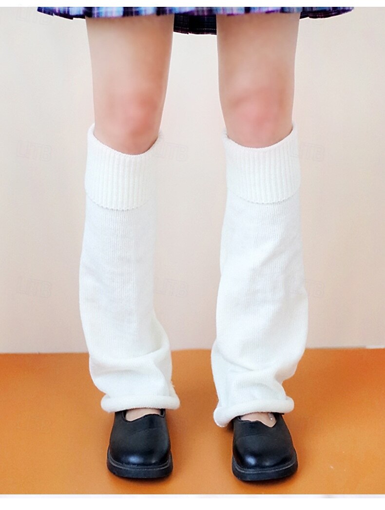 Chaussettes souples en tricot pour femmes, jambières évasées pour l'automne et l'hiver, couvre-chaussettes mi-mollet de couleur unie, chauffe-jambes tendance de style étudiant de 2026 ? $10.99 –P5