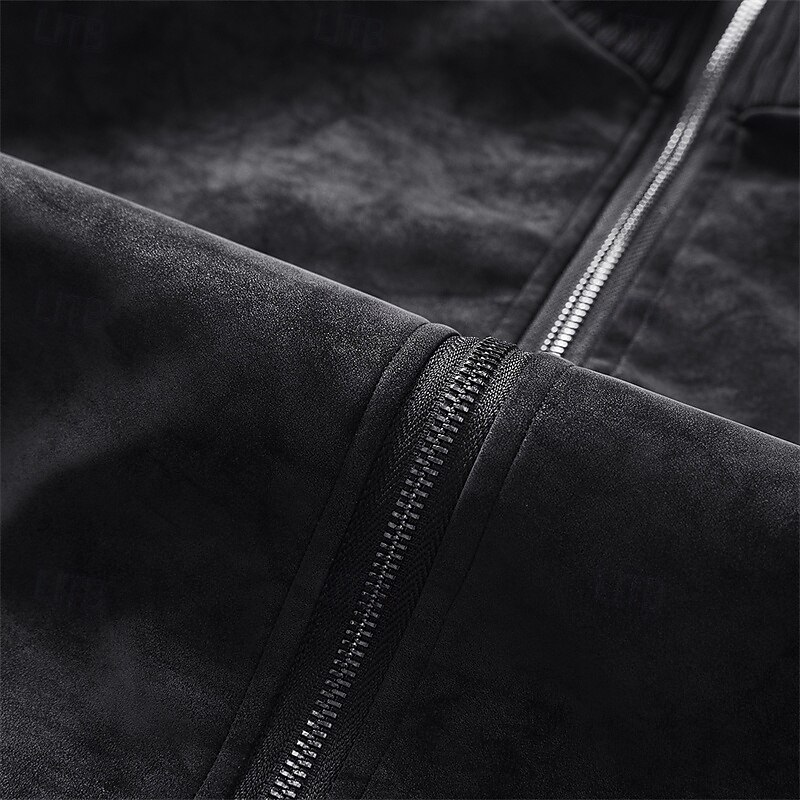 Per uomo Giacca in Ecopelle Giacca da Biker Giacca da Moto Vacanza Quotidiano Antivento Caldo Tasca Primavera Autunno Semplice Moda Classico Collo alla coreana Regolare Nero Grigio Giacca del 2025 a AED 170.19 –P6
