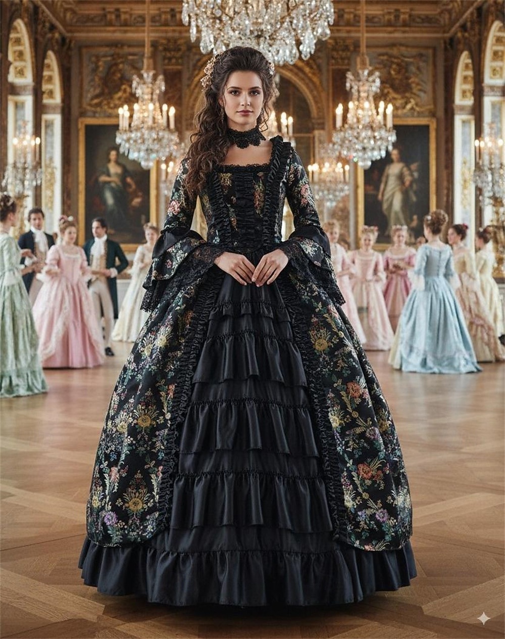 Γοτθική Λολίτα Ροκοκό Βικτοριανό Φανταστική φορεσιά Τουαλέτα Φόρεμα χορού Μεγάλα Μεγέθη Βασίλισσα Πριγκίπισσα Φλοράλ Φανταχτερή Φόρεμα Γυναικεία βασιλικός Απόκριες Επίδοση Μασκάρεμα Ρεν Φερ Ενηλίκων 2026 - $131.99 –P1