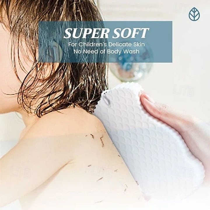 4-pack superzachte exfoliërende badspons – hypoallergene 3D-lichaamsscrubber, TPR-materiaal, handmatige dieptereiniging &huidverzachtend, roze/blauw/wit/grijs 2026 - $11.99 –P4