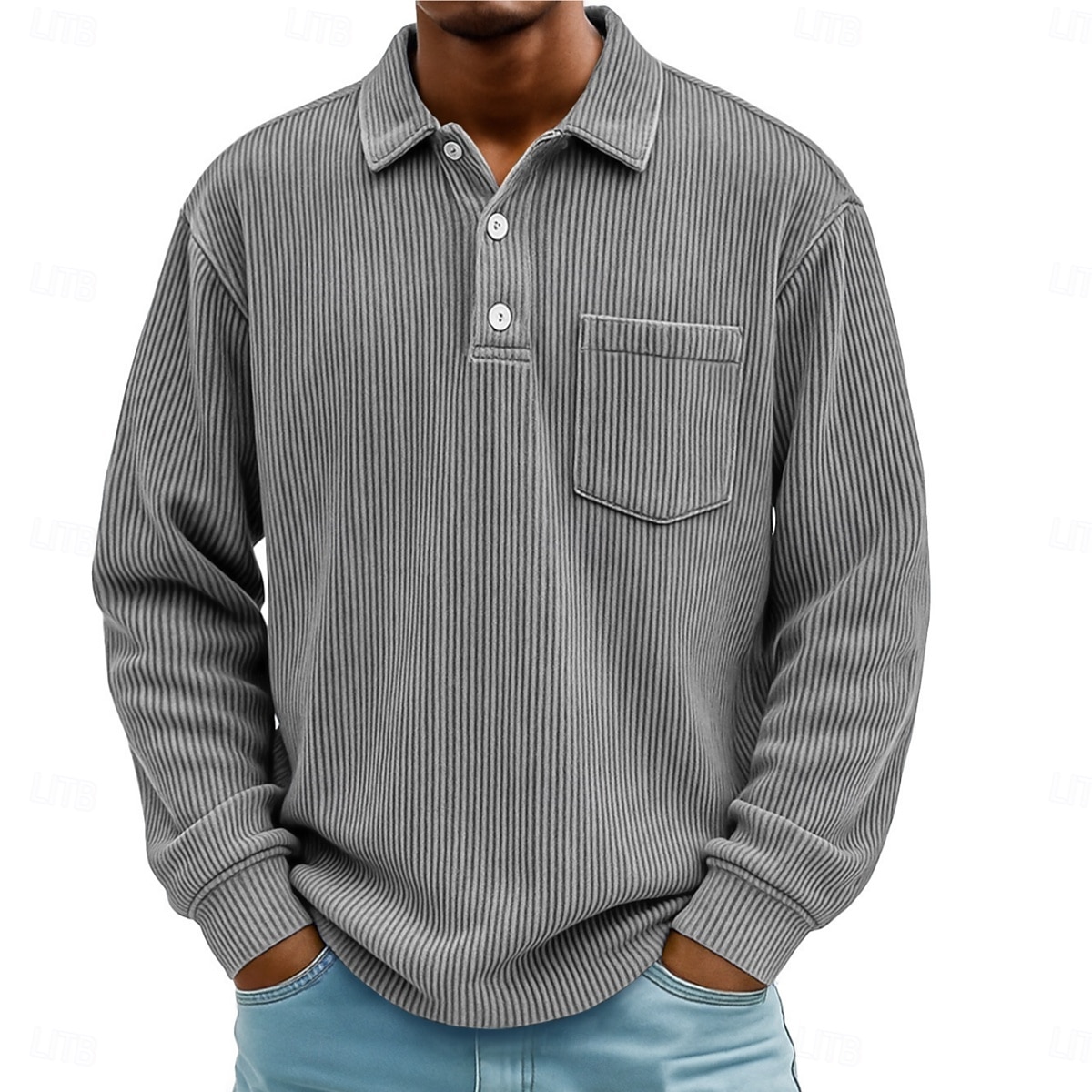 Men's Corduroy Shirt Textured Casual Sports Lapel Long Sleeve Fashion Basic Color Block Patchwork Buttons Fall Spring &  Fall Regular Fit Black Green Light Blue Navy Blue Khaki Corduroy Shirt 2026 - $25.99 –P7