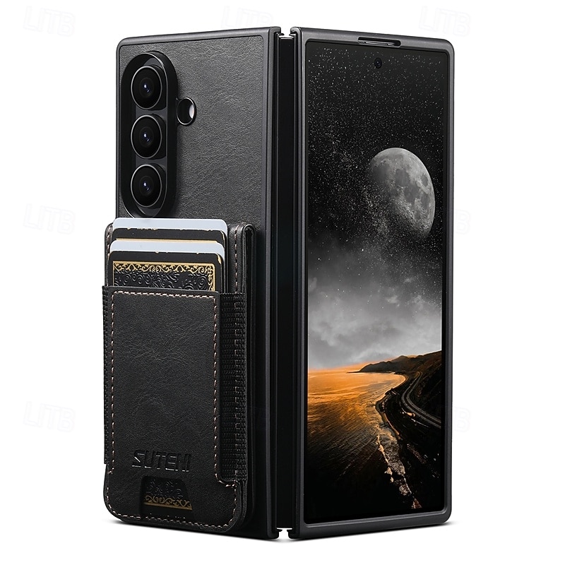 телефон Кейс для Назначение SSamsung Galaxy Z-образный сгиб 7 Z-сгиб 6 Z Fold 5 Кошелек для карт Полная защита тела Защита от удара Ретро ТПУ Кожа PU 2025 - $18.99 –P9